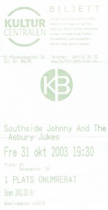 031031 - Biljett - Southside Johnny