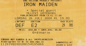 080726 - Biljett - Iron Maiden