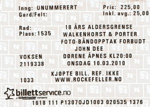 100310 - Biljett - Walkenhorst & Porter