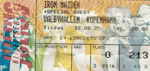 920825 - Biljett - Iron Maiden