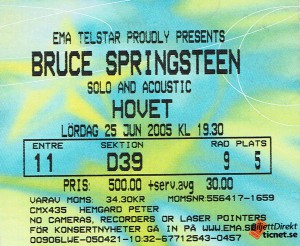 050625 - Biljett - Bruce Springsteen