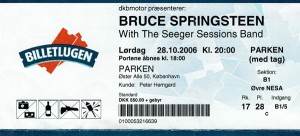 061028 - Biljett - Bruce Springsteen