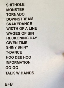 140604 Rainmakers Setlist