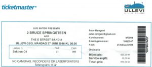 160627 - Biljett - Bruce Springsteen